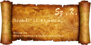 Szakáll Klaudia névjegykártya
