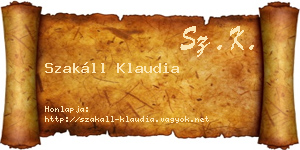 Szakáll Klaudia névjegykártya