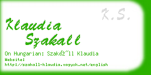 klaudia szakall business card